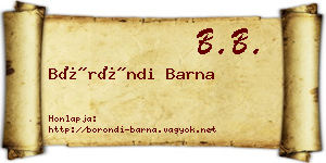 Böröndi Barna névjegykártya