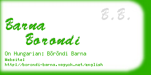 barna borondi business card
