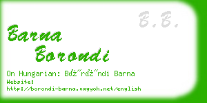 barna borondi business card